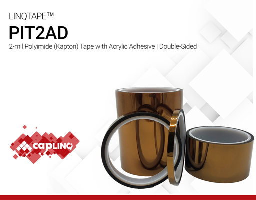 PIT2AD | 2-mil Polyimide (Kapton) Tape with Acrylic Adhesive | Double-Sided